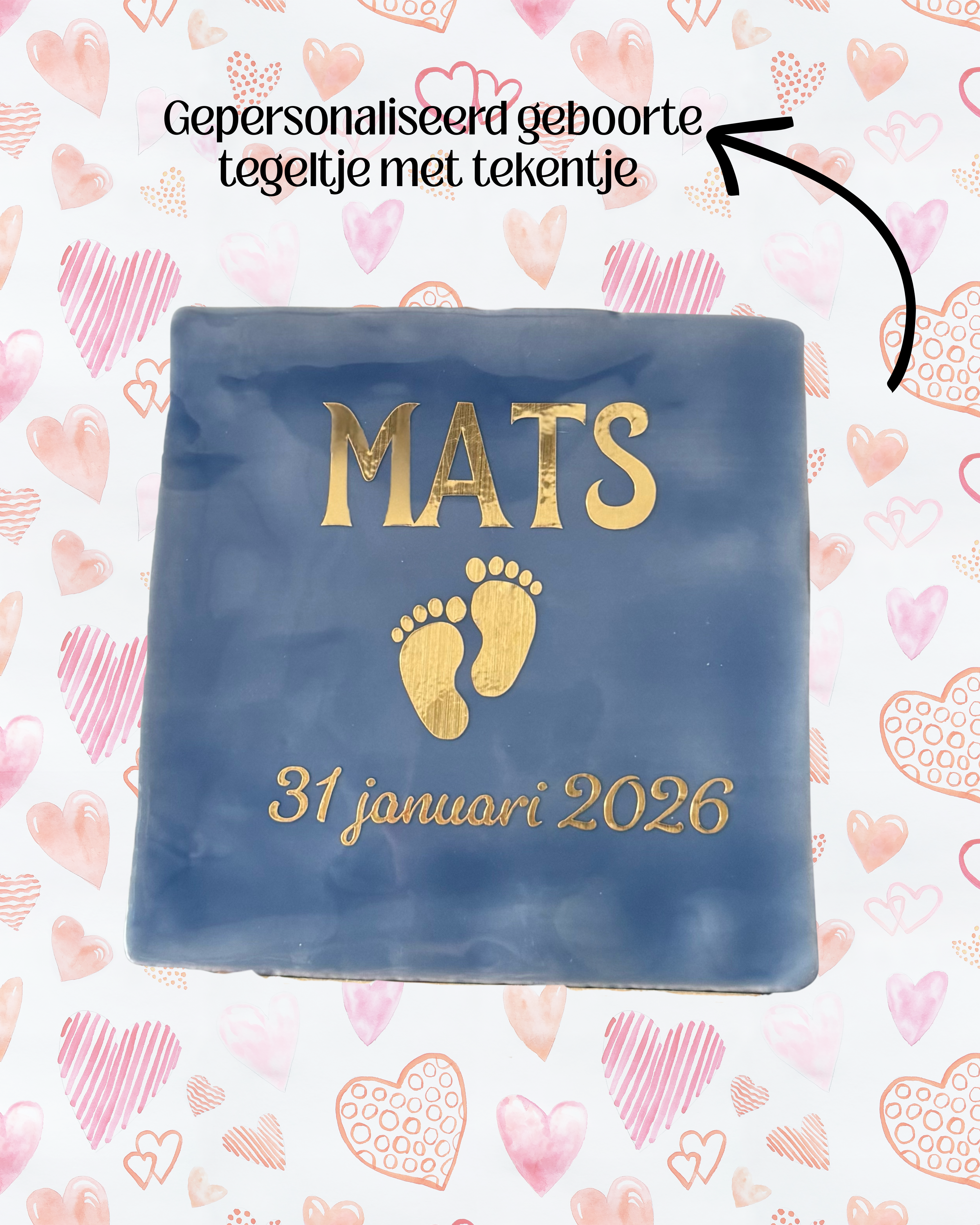 Tegeltje personaliseren geboorte met tekentje
