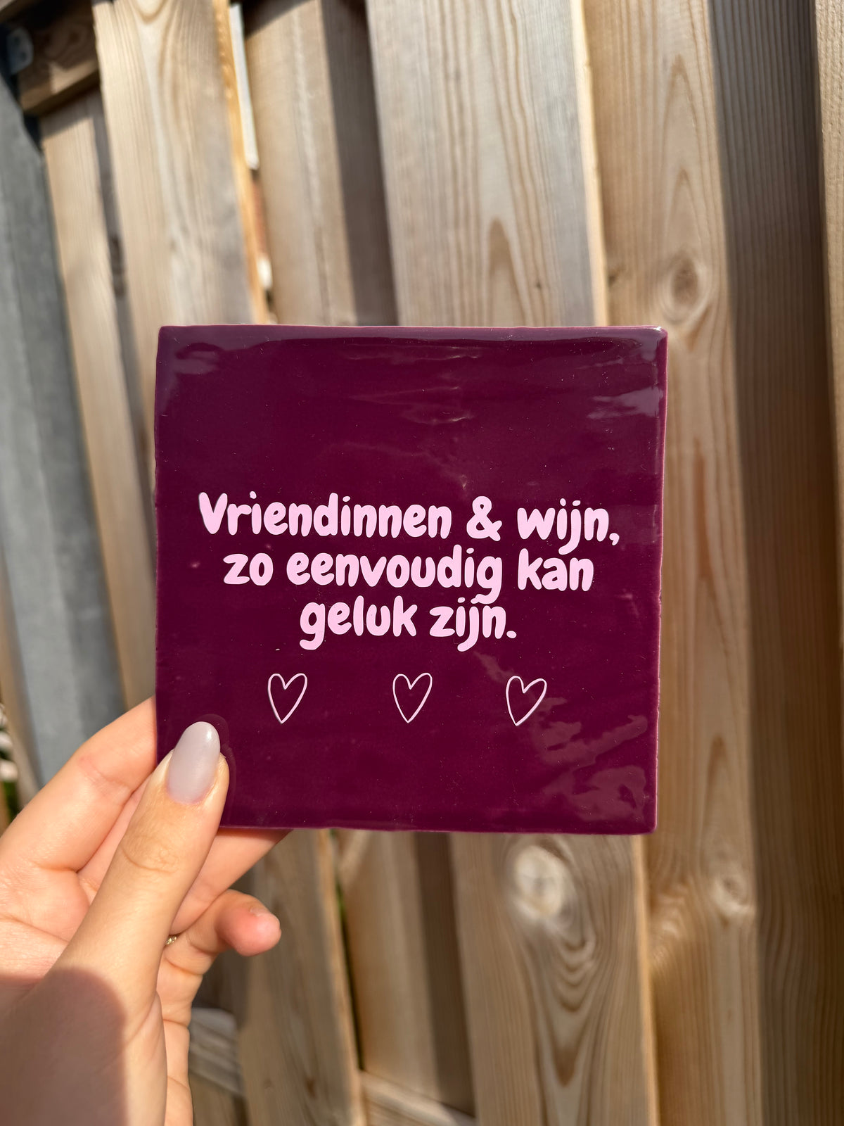 Tegeltje vriendinnen en wijn