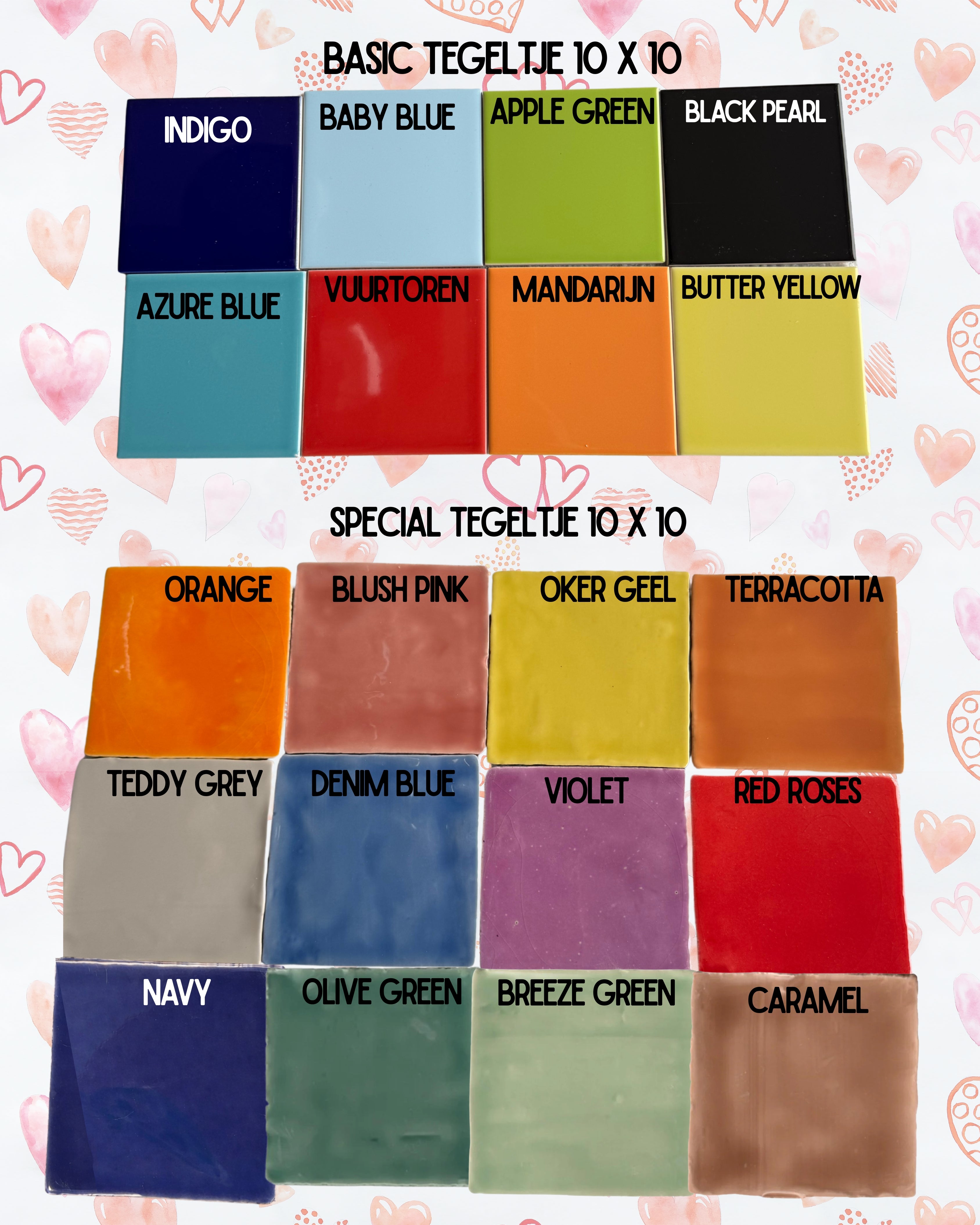 Tegeltje personaliseren met hartjes datum