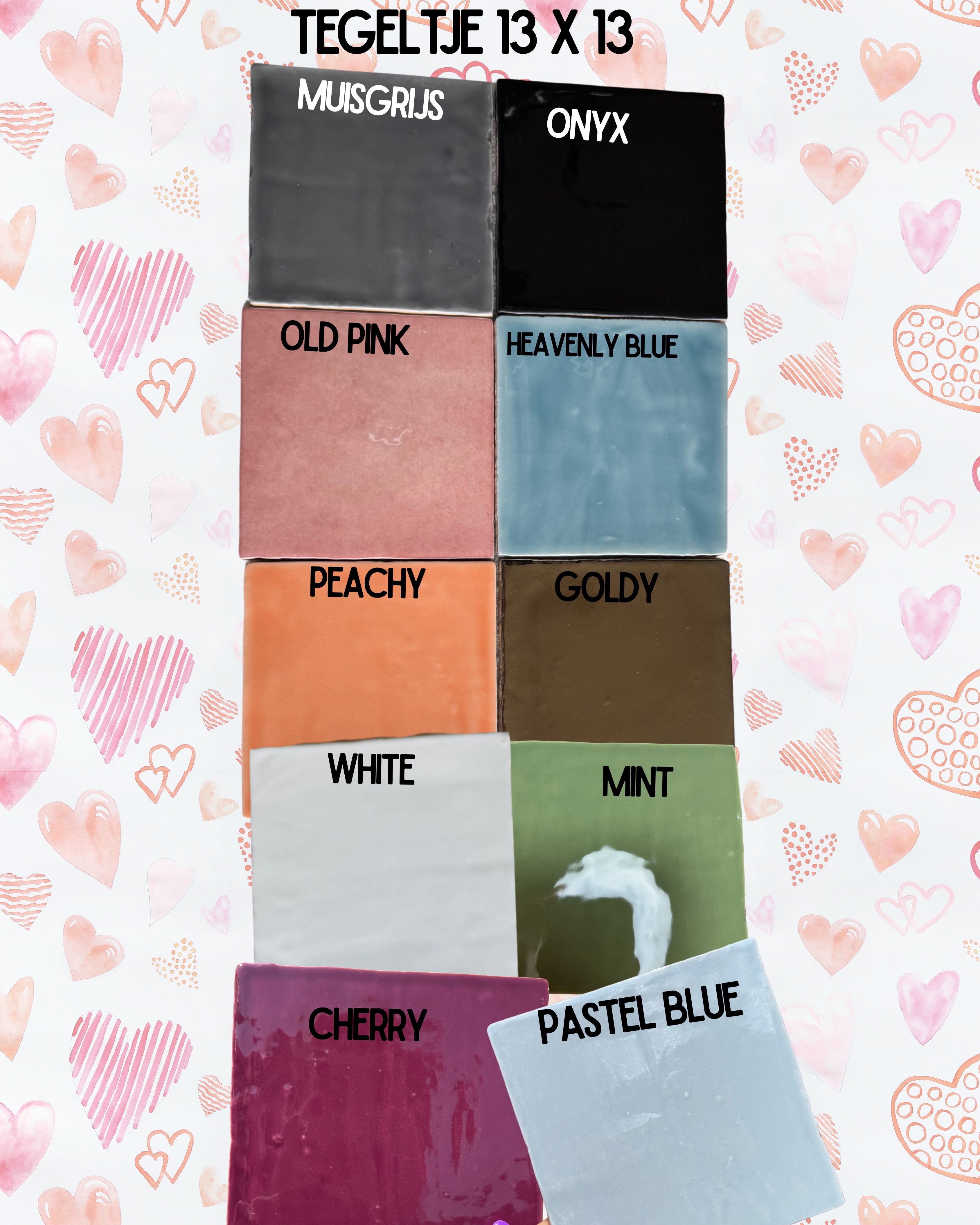 Tegeltje personaliseren met hartjes datum