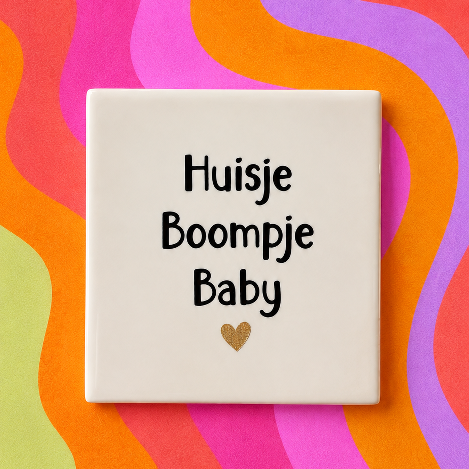 Tegeltje huisje boompje baby